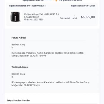 A101 Online Sipariş Sorunu