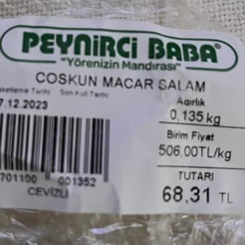 Peynirci Baba Kalitesiz Ürün Ve Yanıltıcı Gramaj!