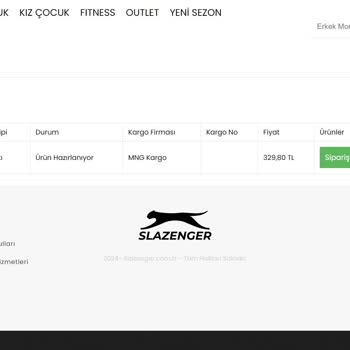 Slazenger.com.tr Sipariş Pişmanlığı