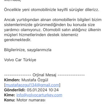 Volvo Müşteri Hizmetleri Pişmanlığı