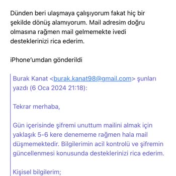 Payfix Şifremi Unuttum Fakat Mail Gelmiyor.