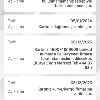 Kuryenet Teslim Edilemeyen Kredi Kartı İçin Çözüm Beklentisi