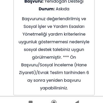 İBB - İstanbul Büyükşehir Belediyesi Yeni Doğan Destek Paketi Başvurum Reddedildi