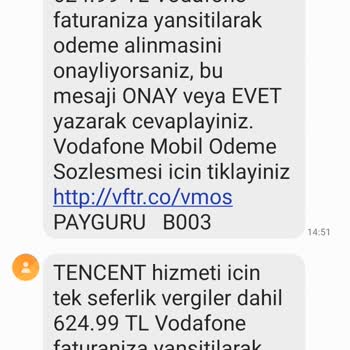 Tencent Games Türkiye Vodafone Pay Habersiz Ücret Çekimi