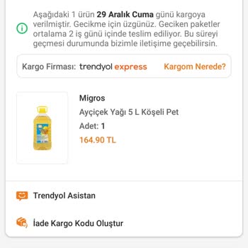Trendyol Ve Migros Aracılığıyla Yaşanan Sipariş İadesi Ve Fiyat Farkı Şikayeti