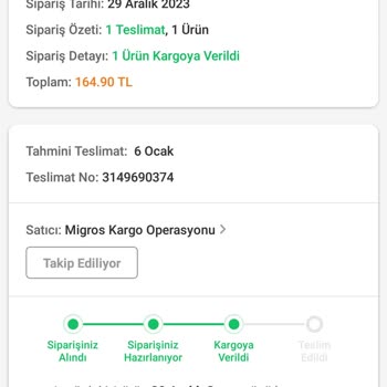 Trendyol Ve Migros Aracılığıyla Yaşanan Sipariş İadesi Ve Fiyat Farkı Şikayeti