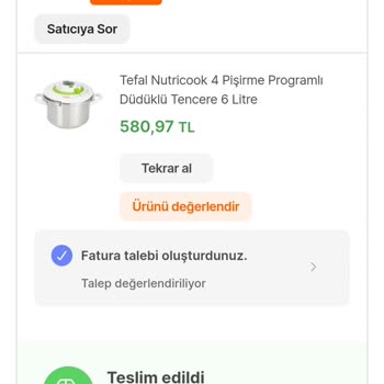 Tefal Nutricook Yedek Parça Üretim Ve Stok Yok.