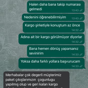 Qafiye Prive Ürünümü Göndermiyor Ve Attığım Mesajlara Dönüş Yapmıyor