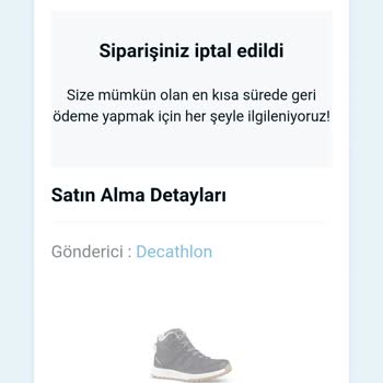 Decathlon Siparişimi İptal Etmiş