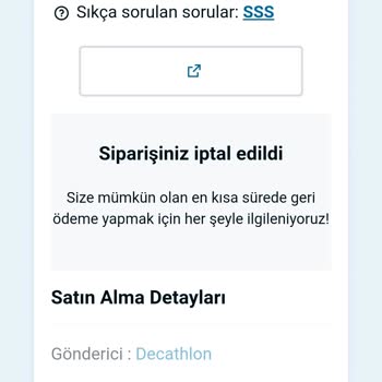 Decathlon Siparişimi İptal Etmiş