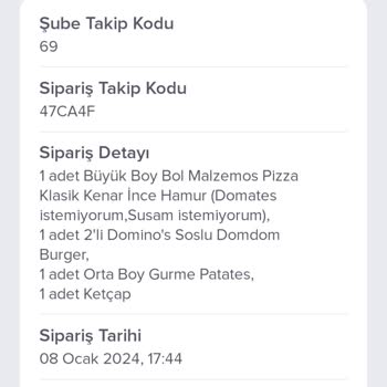Domino's Pizza Sürekli Geç Ve Kusurlu Ürün Getiren Şube