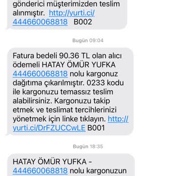 Yurtiçi Kargo Ürünmü Farklı Şubeye Verip İl İçinde Günlerce Bekletiyor