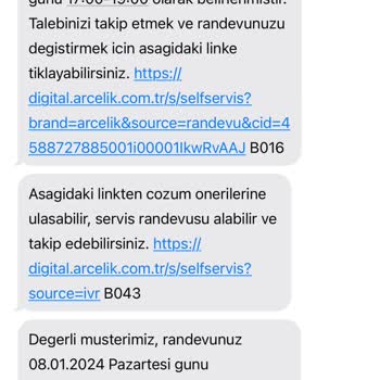 Arçelik Hizmeti Çok Kötü