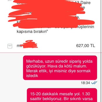 Siparişin Saatlerce Teslim Edilmemesi (Kurye Ve Yemeksepeti Kaynaklı)