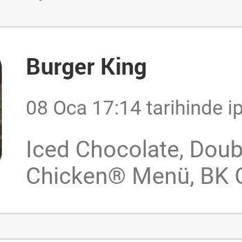 Burger King Sipariş Teslim Edilememesi