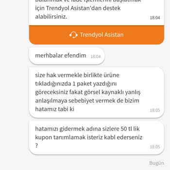 Trendyol Manisa Birlik Siparişimi Eksik Gönderdi. Ürün Resimleri Yanıltıcı.