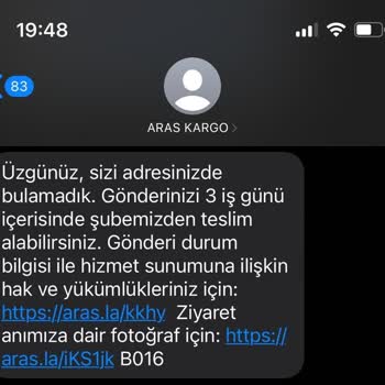 Aras Kargo Evdeyken Teslimat Yapmıyor