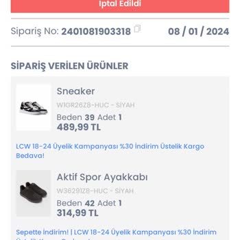 LCW 18.24 Yaş Kupon Sorunu