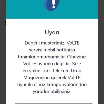 Türk Telekom Volte Hizmeti Kullanılamıyor