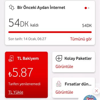 Vodafone'da Beklenmedik Bakiye Eritmesi