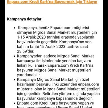 Migros ParaPuan Vermemesi 300 TL