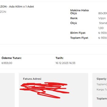 Reydeko Halı Reydeko.com Sipariş Gecikmesi Ve İletişimsizlik