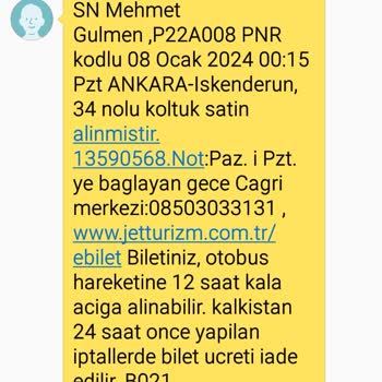 Jet Turizm Açığa Alınamayan Bilet, Ulaşılamayan Telefonlar