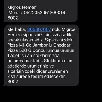 Migros Hemen Sürekli Eksik Sipariş Gönderiyor