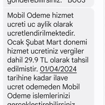 Vodafone Mobil Ödeme Ücreti