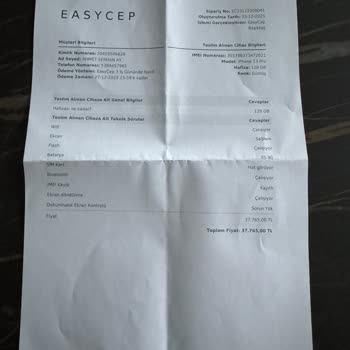 EasyCep Telefon Ödememi Yapmıyor