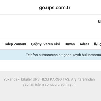 UPS Kargo Kurye Talebi Sorunu