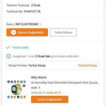 Wiky Watch Kusurlu Ürün Gönderimi