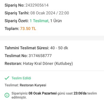 Trendyol Yemek Siparişim Teslim Edildi Gözüküyor Ama Edilmedi