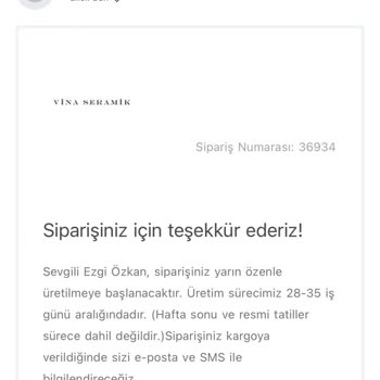 Vina Seramik İle İletişim Kuramıyoruz