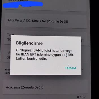 Papara IBAN 'ıma Havale EFT Yapılırken Hata Veriliyor