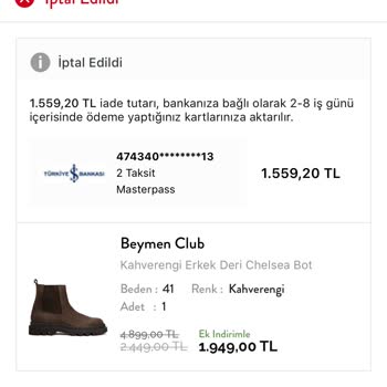 Beymen Club Eksik, Yanlış Gönderin Mükerrer Sorunlar