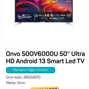 A101 Mağazası Ve Onvo TV Satıcısı