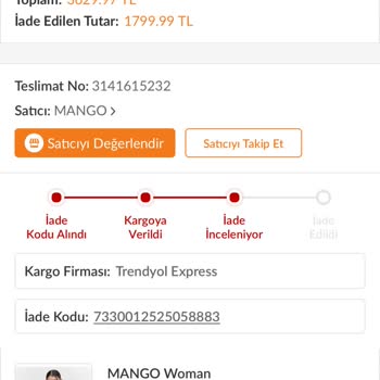 Mango İadem Ürünün Gönderilmediği Söylenerek Reddedildi