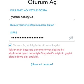 Snapchat Hesabıma Erişim Sorunu Ve Çözüm Talebi