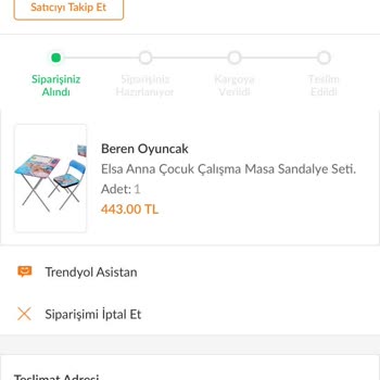 Trendyol Beren Oyuncak Masa Sandalye 2 Ayda Kırıldı