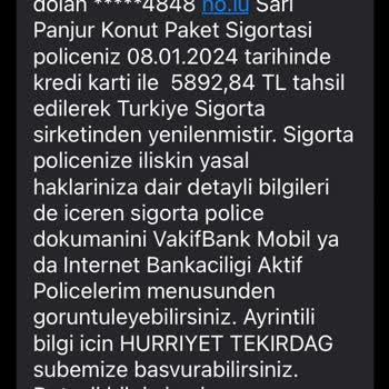 VakıfBank Konut Paket Sigortası İptal Ve İade Talebi