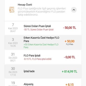 FLO Ayakkabı Hediye Çeki İptali