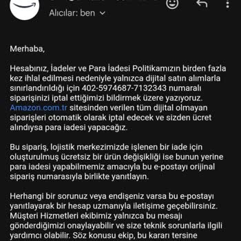 Amazon.com.tr Ücret İadesi Gecikmesi