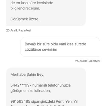 Penti Ürünlerimi Göndermesini İstiyorum, İptal İstemiyorum