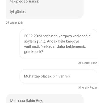 Penti Ürünlerimi Göndermesini İstiyorum, İptal İstemiyorum