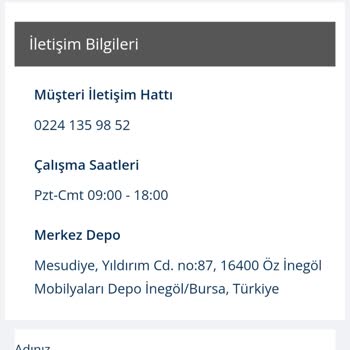 Öz İnegöl Mobilya Kargo Teslim Et