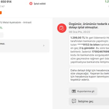 Gada Grup Tedarik Sorunu Ve Geç İade Hüsranı