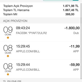 Facebook İzinsiz Kredi Kartından Para Çekilmesi