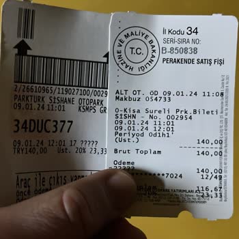 Parktürk Şişhane 8 Dakika İçin 140 TL Ödeme İstiyor