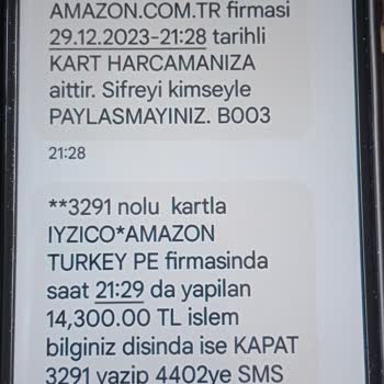 Amazon Usulsüz Yapılan Kart Çekimi